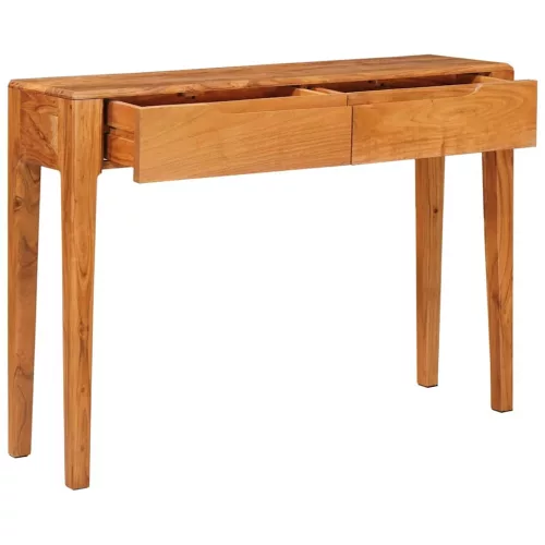  Konzolasztal fiókkal Barna 110 x 30 x 80 cm tömör akácfa