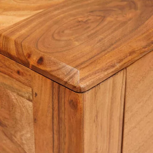  Konzolasztal fiókkal Barna 110 x 30 x 80 cm tömör akácfa