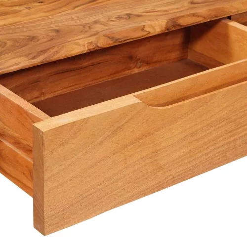  Konzolasztal fiókkal Barna 110 x 30 x 80 cm tömör akácfa