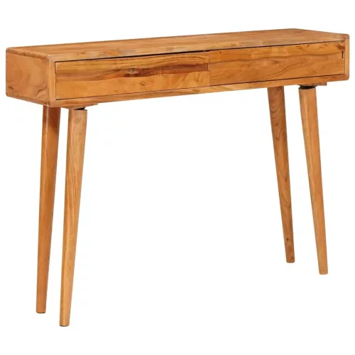  Konzolasztal fiókkal Barna 110 x 30 x 80 cm Tömör Akácfa