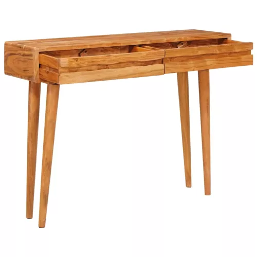  Konzolasztal fiókkal Barna 110 x 30 x 80 cm Tömör Akácfa