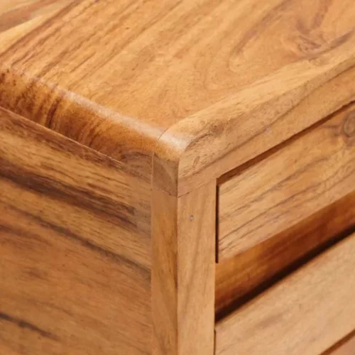  Konzolasztal fiókkal Barna 110 x 30 x 80 cm Tömör Akácfa