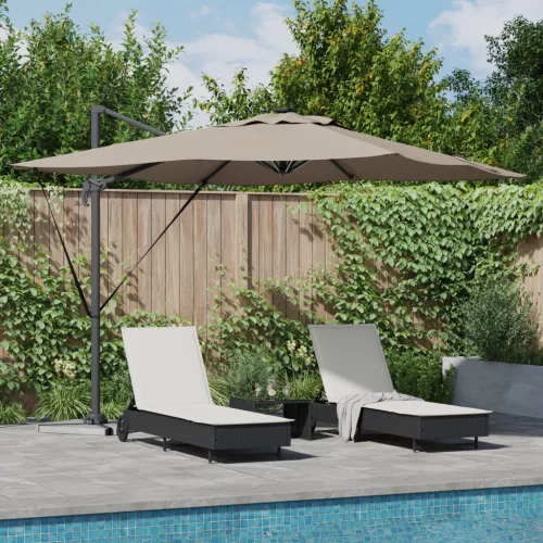 Cantilever Roma Napernyő LED-fénnyel - Taupe (286 x 285 x 270 cm) - Alumínium