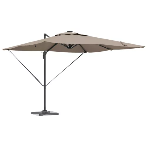  Cantilever Roma Napernyő LED-fénnyel - Taupe (286 x 285 x 270 cm) - Alumínium