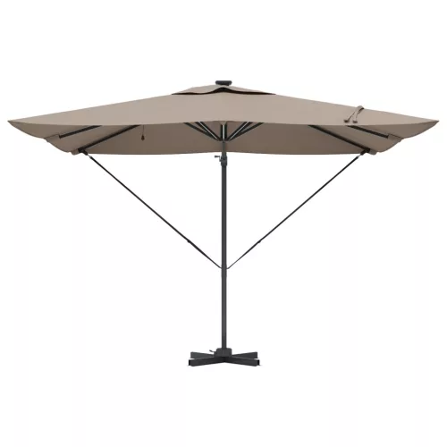  Cantilever Roma Napernyő LED-fénnyel - Taupe (286 x 285 x 270 cm) - Alumínium