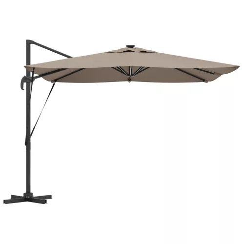  Cantilever Roma Napernyő LED-fénnyel - Taupe (286 x 285 x 270 cm) - Alumínium