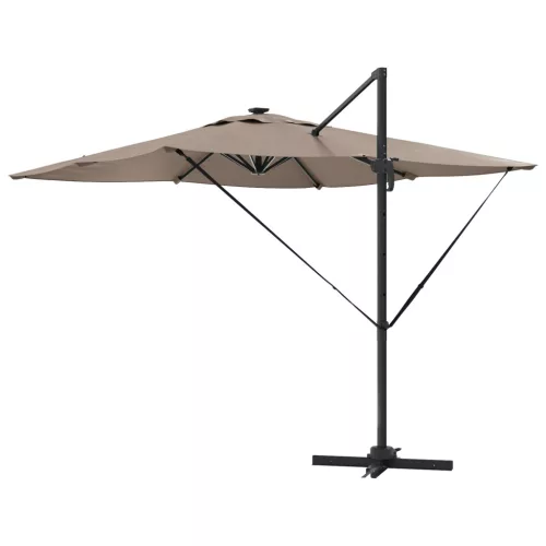  Cantilever Roma Napernyő LED-fénnyel - Taupe (286 x 285 x 270 cm) - Alumínium