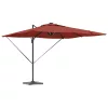  Roma Cantilever Napernyő LED lámpákkal, terrakotta - 286 x 285 x 270 cm, alumínium.