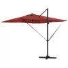  Roma Cantilever Napernyő LED lámpákkal, terrakotta - 286 x 285 x 270 cm, alumínium.