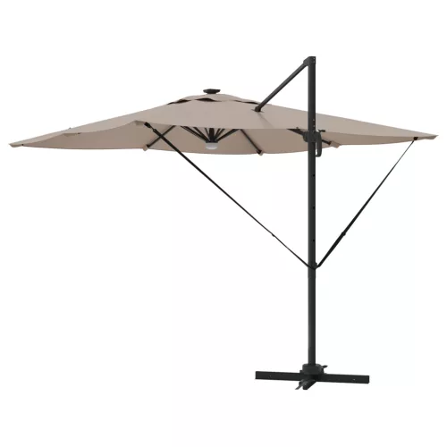  Konzolos Roma Napernyő LED-del Taupe 286x285x270 cm Alumínium