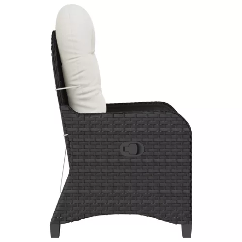  Fotel Párnával Fekete Poli Rattan