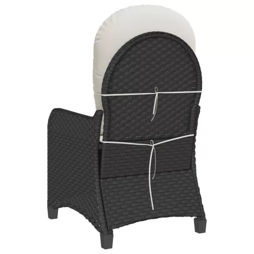  Fotel Párnával Fekete Poli Rattan