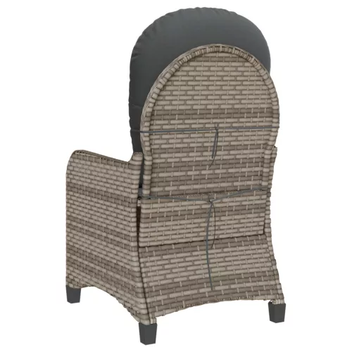  Fotel párnával Szürke Poly Rattan