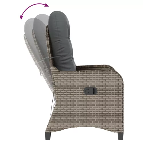  Fotel párnával Szürke Poly Rattan