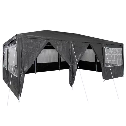  buli sátor 10 oldalfallal antracit 6x4 m PE