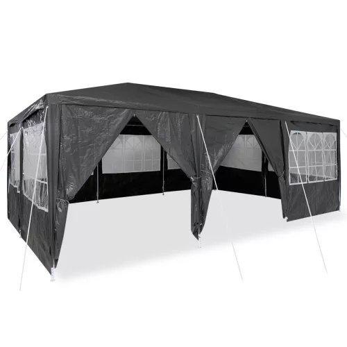  buli sátor 10 oldalfallal antracit 6x4 m PE
