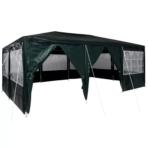  Parti sátor 10 oldalfallal Zöld 6x4 m PE