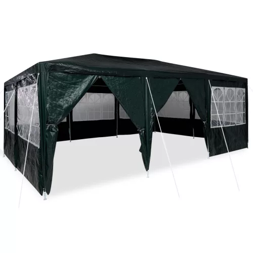  Parti sátor 10 oldalfallal Zöld 6x4 m PE