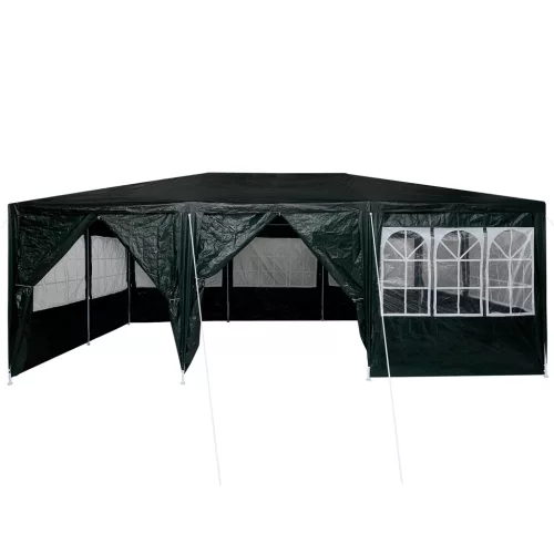  Parti sátor 10 oldalfallal Zöld 6x4 m PE
