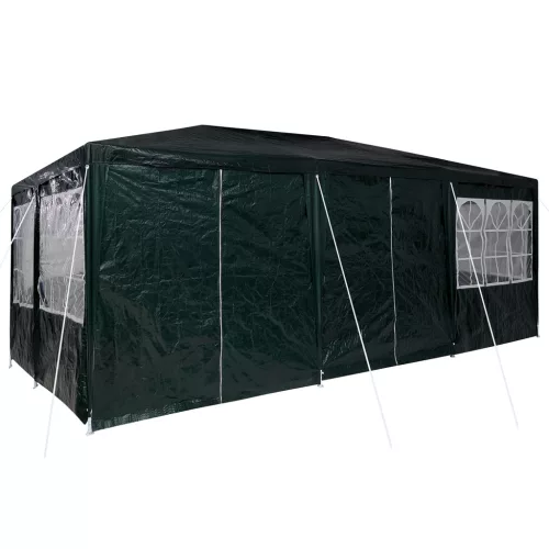  Parti sátor 10 oldalfallal Zöld 6x4 m PE