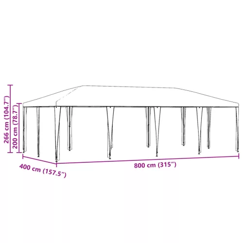  Parti Sátor Zöld 8x4 m PE