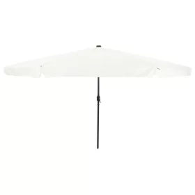  Kert Napernyő LED Fényekkel ø395x245 cm Homokfehér