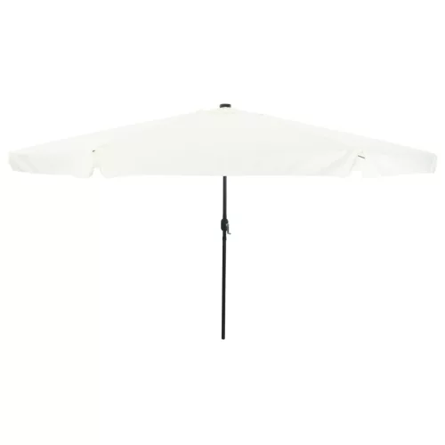  Kert Napernyő LED Fényekkel ø395x245 cm Homokfehér