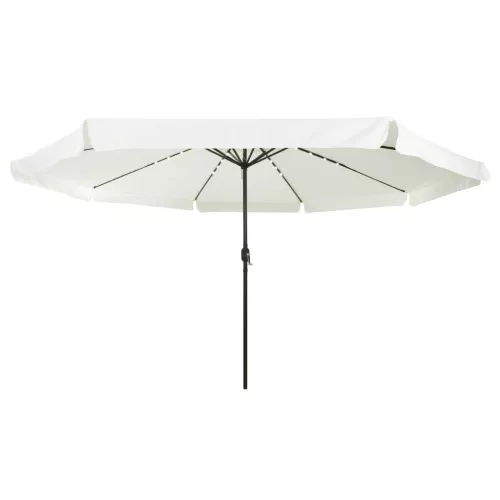  Kert Napernyő LED Fényekkel ø395x245 cm Homokfehér