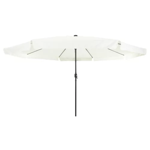  Kert Napernyő LED Fényekkel ø395x245 cm Homokfehér