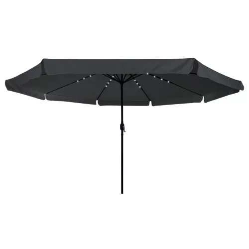  Kültéri Napernyő LED Fényekkel ø395x245 cm Antracit