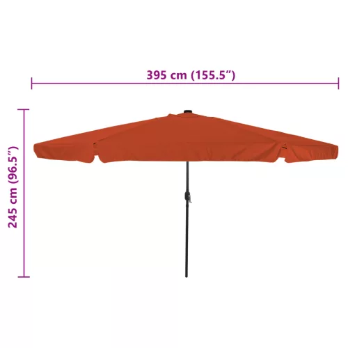  Kert Napernyő LED villanyokkal ø395x245 cm Terrakotta