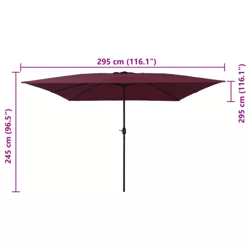  Négyzetes Kerttél 295x245 cm Bordeaux Piros