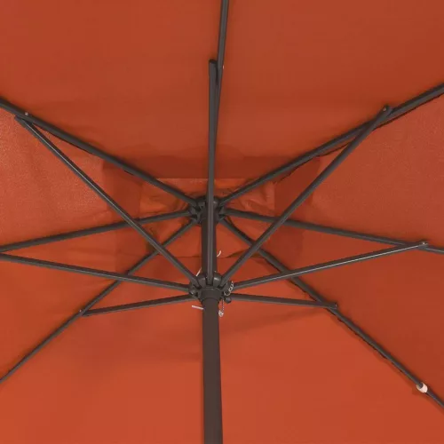  Kerti napernyő Terrakotta 295 x 295 x 245 cm Poliészter és acél