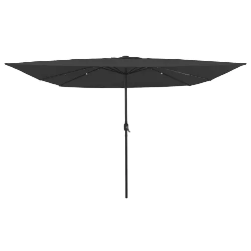  Négyzet Kert Napernyő LED Fénnyel 295x245 cm Antracit
