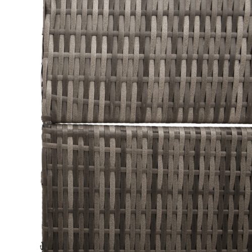 Szobaelválasztó 3 paneles Összecsukható Szürke 147x180 cm Poly Rattan