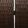 Szobai Elválasztó 4 Paneles Összecsukható Barna 195x180 cm Poli Rattan