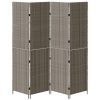  4 Paneles Összecsukható Szobaelválasztó Szürke 195x180 cm Poli Rattan