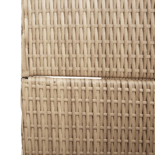  5 Paneles Páraván Összecsukható Bézs 245x180 cm Poly Rattan
