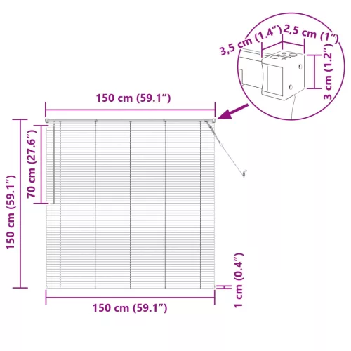  Zsaluzia Állítható Ezüst Szürke 150 x 150 cm PVC