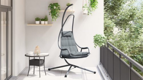  Függő szék állvánnyal és párnával Antracit acél