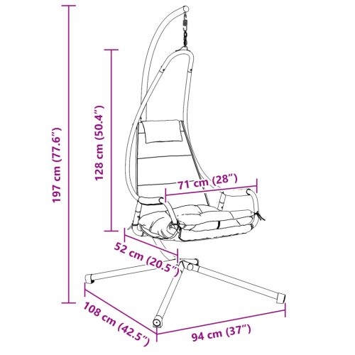  Függő szék állvánnyal és párnával Antracit acél