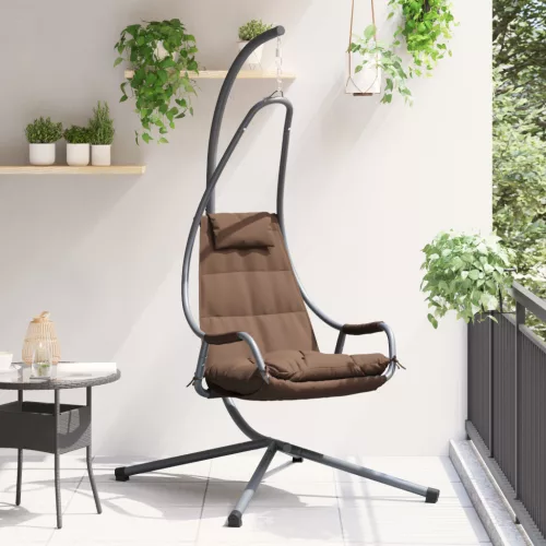  Függő Szék Állvánnyal és Párnával Kávé Acél