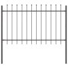  Kertkerítés lándzsás tetejű Szürke 1,7x1 m Acél