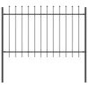  Kerti Kerítés Lándzsás Felsővel Szürke 1,7x1,2 m Fém