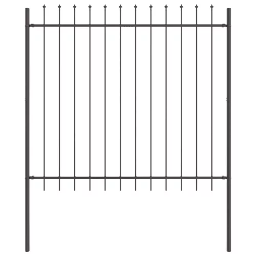  Kerti Kerítés Lándzsás Felső Szürke 1,7x1,5 m Acél