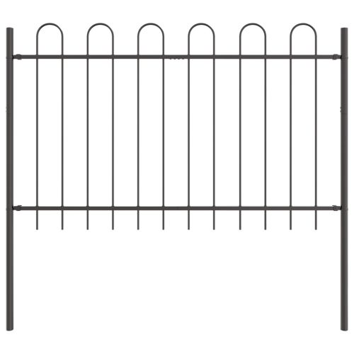  Kerti Kerítés Ívelt Tetővel Szürke 1,7x0,8 m Acél