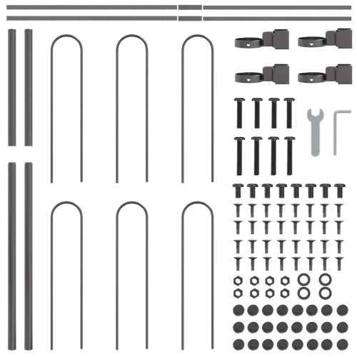  Kerti Kerítés Íves Felső Szürke 1,7x1 m Acél