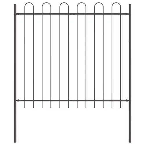  Kertkerítés Íves Felső Szürke 1,7x1,5 m Acél