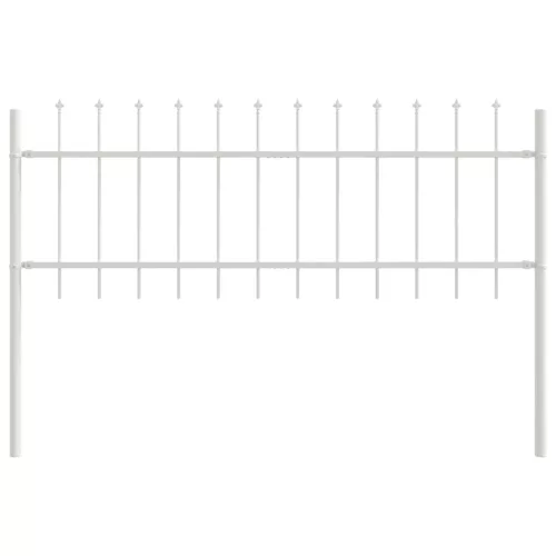  Kertkerítés Lánghegyű Fehér 1,7x0,6 m Acél