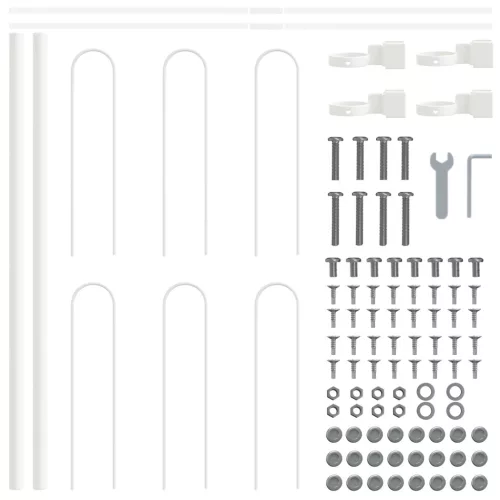  Kerti Kerítés Íves Felső Fehér 1,7x0,6 m Acél